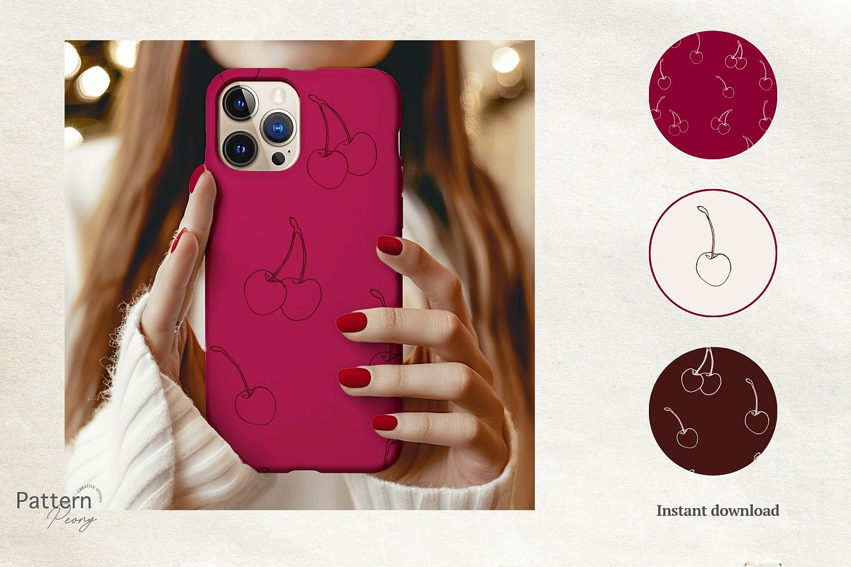 Cherry Patterns and Clip Art, a Pattern Graphic by Pattern Peony (Photo 6 of 6)