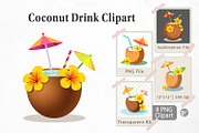 Coconut Drink Clipart, a Graphic by Artnoy (Thumbnail 1 of 5)