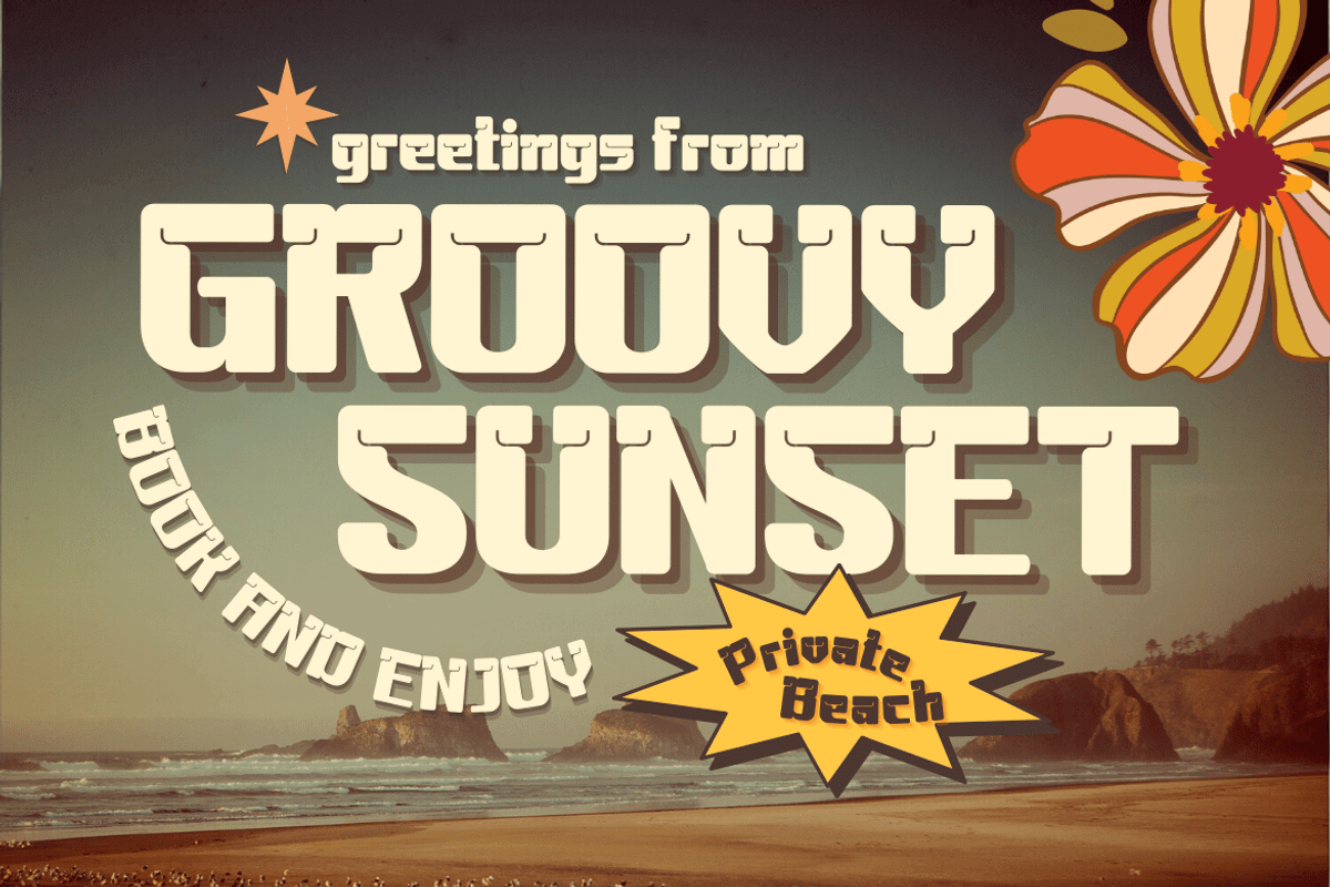 Masteng | Groovy Retro Font, a Font by twinstd (Photo 4 of 14)