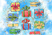 Ho-Ho-Ho christmas clipart set, a Decorative Illustration by JuliaStarArt-FantasyHome (Thumbnail 2 of 10)