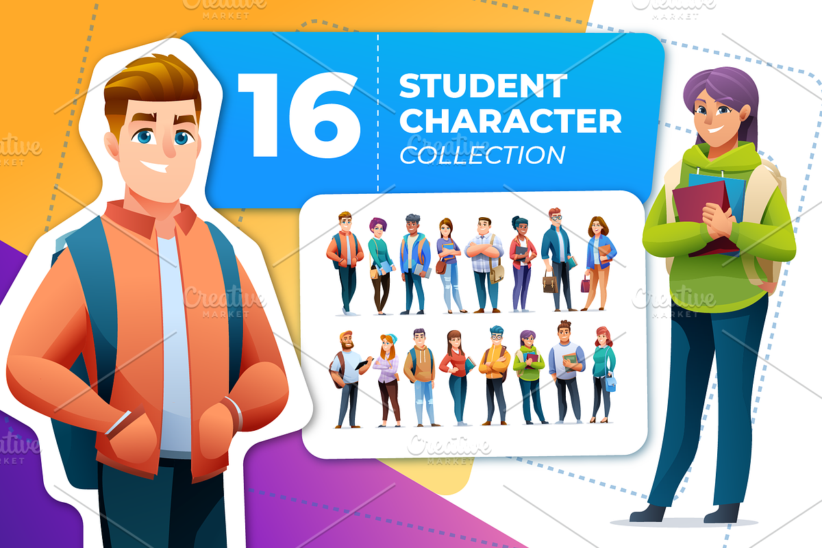 Student Character Collection, a Person Illustration by YG Studio (Photo 1 of 2)