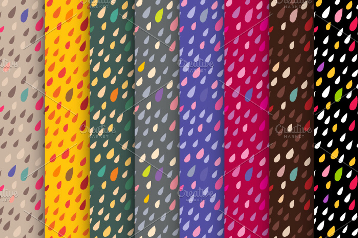DROPS. Seamless background. Bright. preview 2