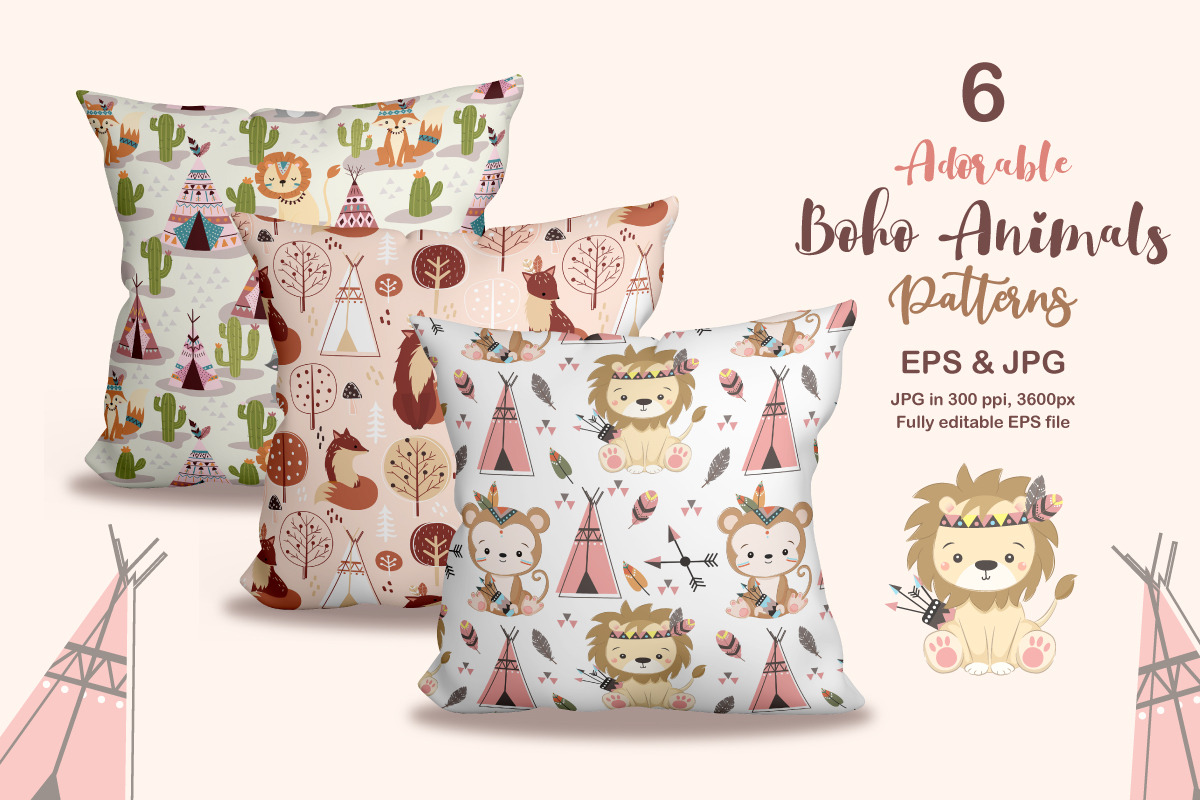 Cute Tribal Seamless Patterns Set, a Pattern Graphic by DrawStudio1988 (Photo 2 of 9)
