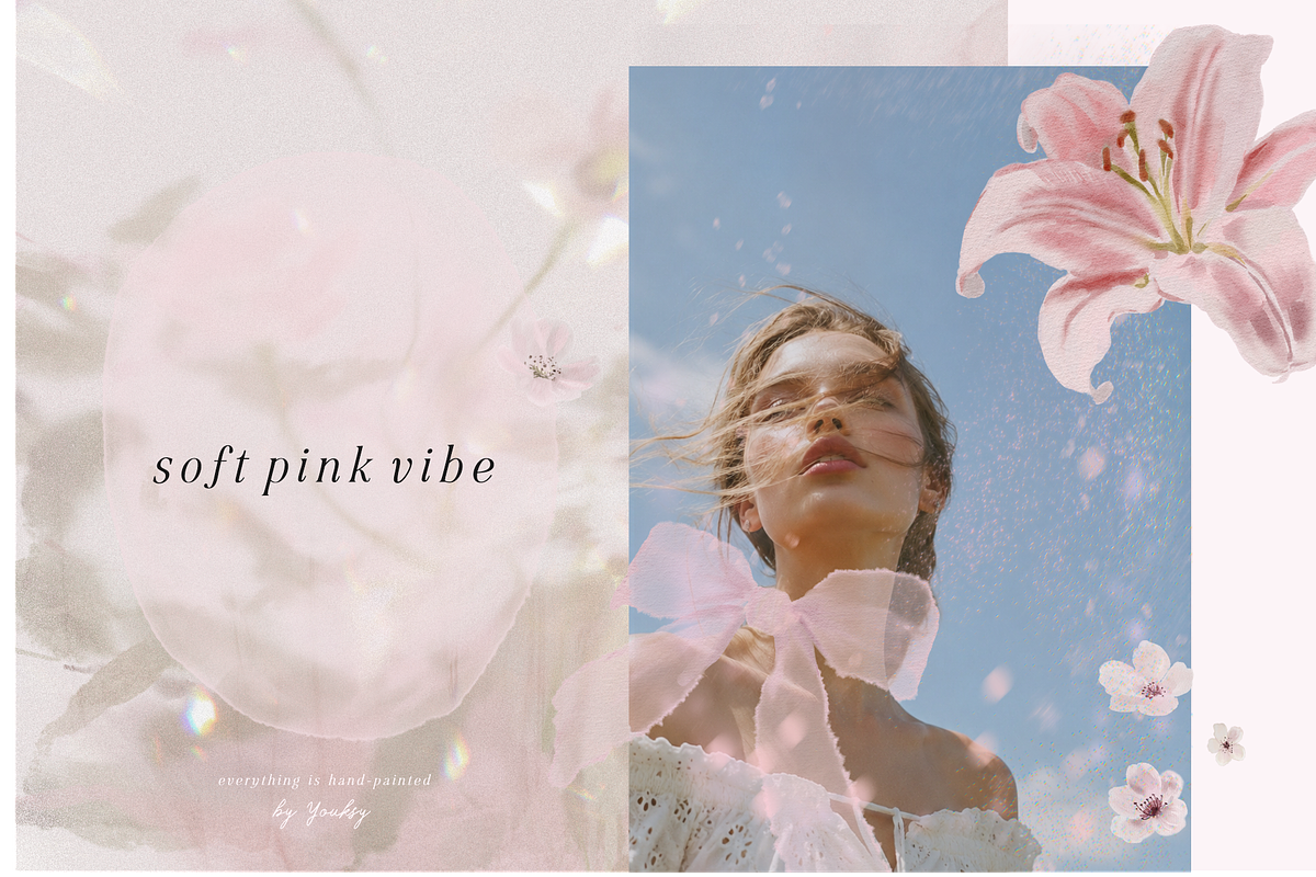 Soft pink vibe - hand-painted, an Object Graphic by Youksy (Photo 13 of 14)