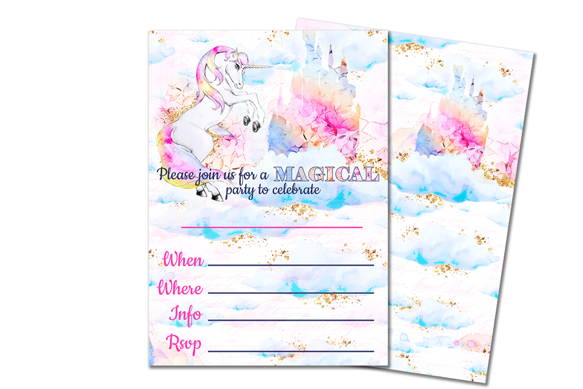 Unicorn Party Invitation Kit, an Invitation Template by Pinkinks