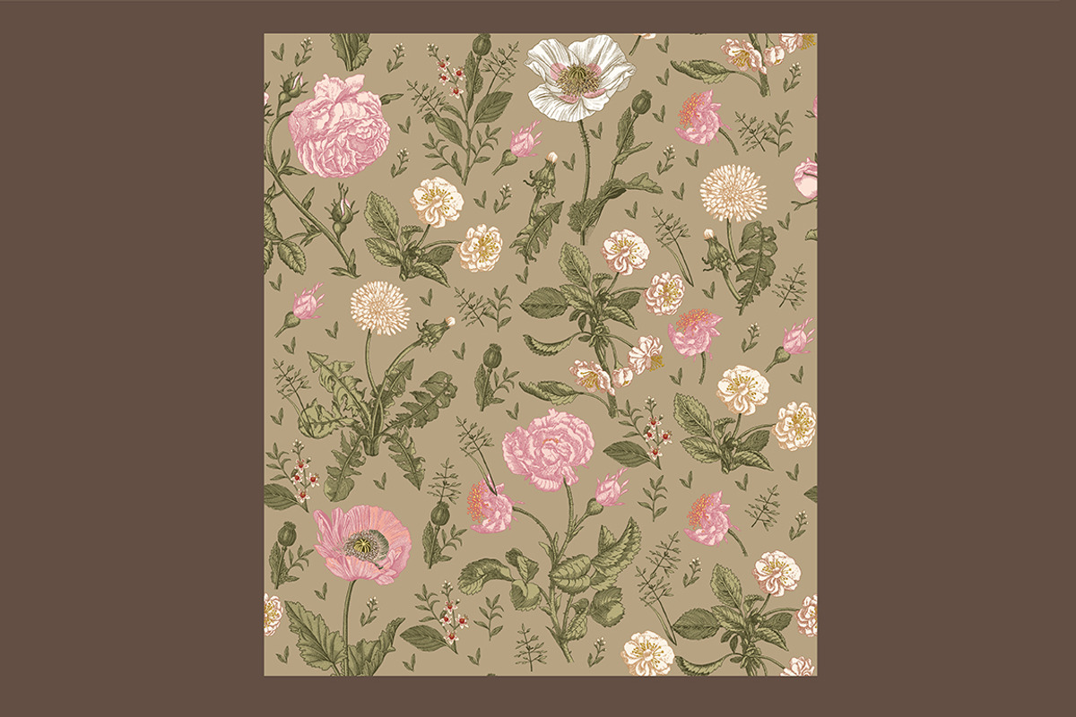 6 Seamless Flowers Roses Pattern, a Pattern Graphic by Vintage (Photo 4 of 7)