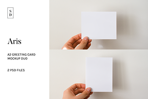 A2 Greeting Card Mockup Duo - Aris