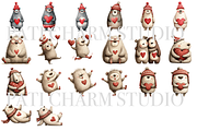 20 Valentine Bear Clipart, an Animal Illustration by Pati Charm Studio (Thumbnail 2 of 8)