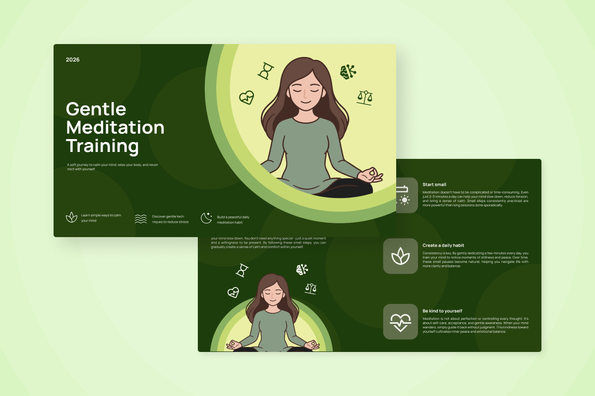 Serene Mindful Meditate Infographic, a Presentation Template by productype1 (Photo 5 of 5)