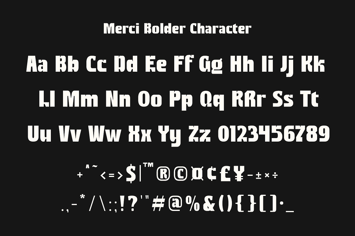 Merci Bolder – Bold Typeface, a Sans Serif Font by MERCI STUDIO (Photo 7 of 9)