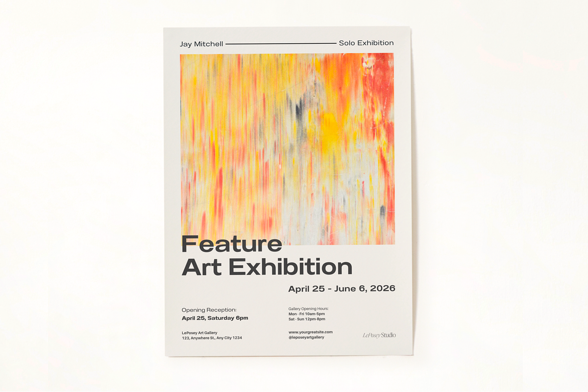 Minimal Exhibition Poster Template, a Poster Template by LePosey Studio (Photo 5 of 9)