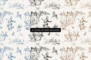 Toile De Jouy Seamless Patterns, a Pattern Graphic by Century Library (Thumbnail 3 of 8)