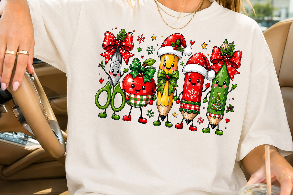 Cute Christmas Teacher Supplies PNG, a Seasonal Illustration by Rose Art (Photo 2 of 4)