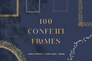 100 Confetti Glitter Frames