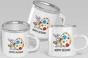 Kids Easter Bunny Painting Egg SVG, a Seasonal Illustration by Ghagra (Thumbnail 4 of 7)