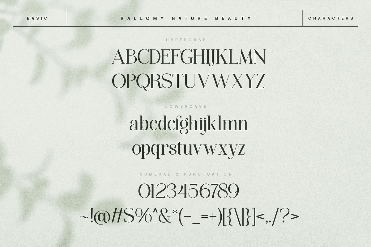 Rallomy Nature Beauty Serif, a Serif Font by alit design (Photo 7 of 15)