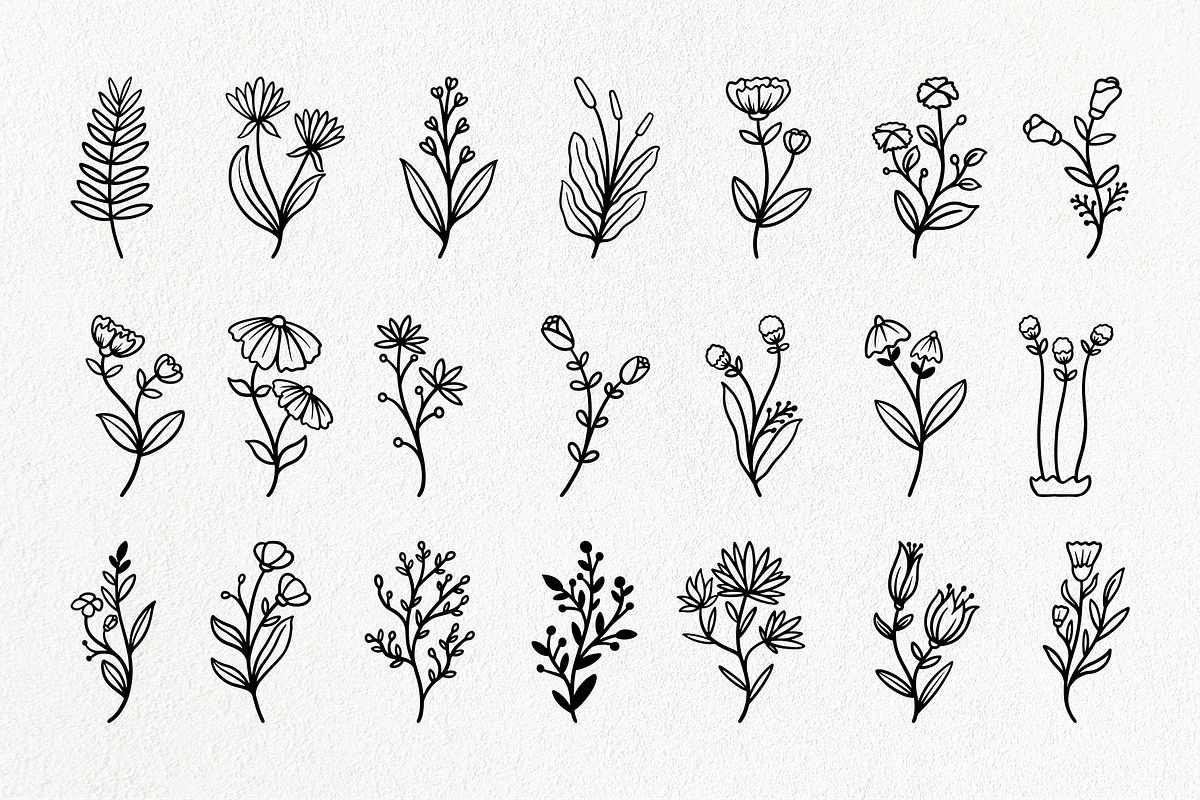 Plant and flower hand-drawn set, an Object Illustration by Tekuni (Photo 2 of 6)