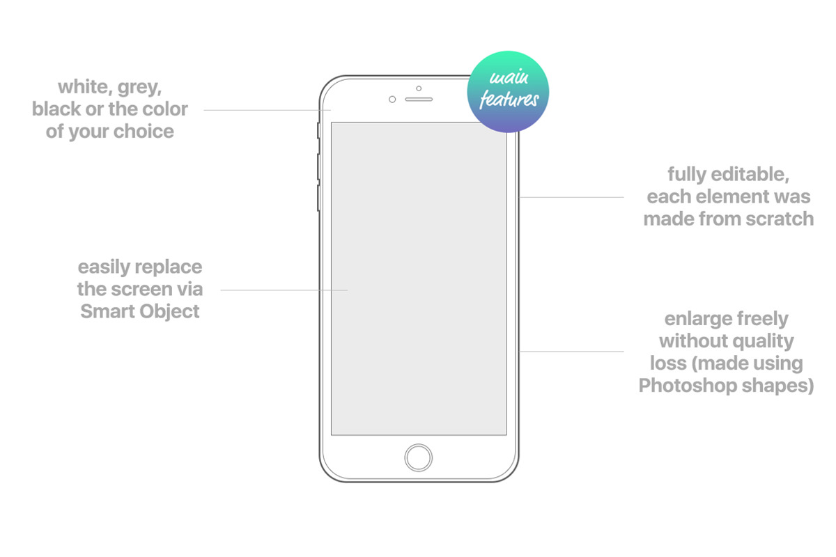 iPhone™ Outline Mockups, an iPhone Mockup by eppearance (Photo 2 of 4)