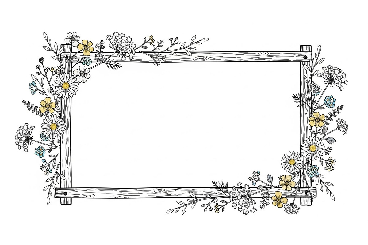 Rustic Floral Frame SVG Bundle, an Illustration by jahid234 (Photo 25 of 31)