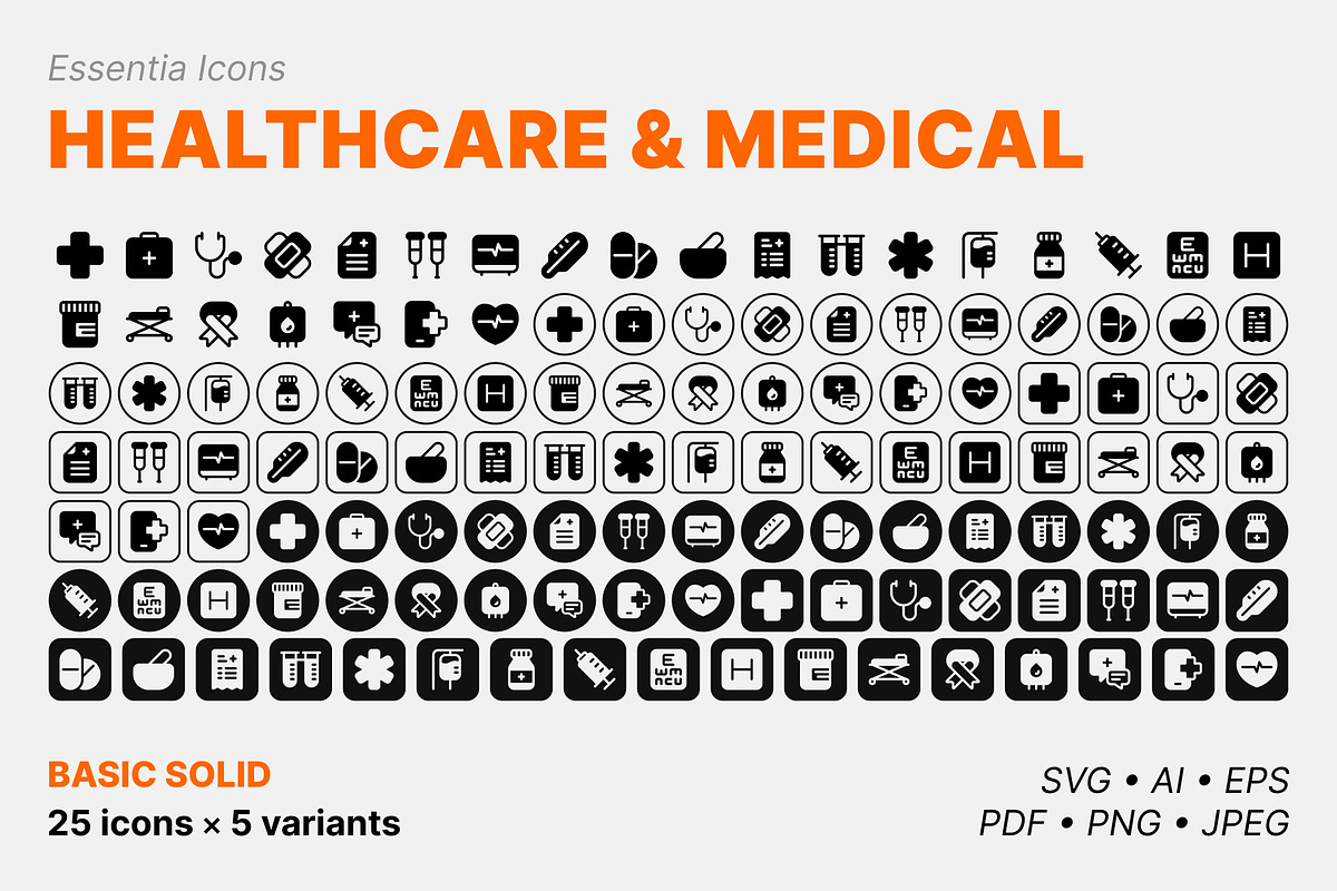 Healthcare & medical icons (Solid), a Solid Icon by Totto House (Photo 2 of 3)