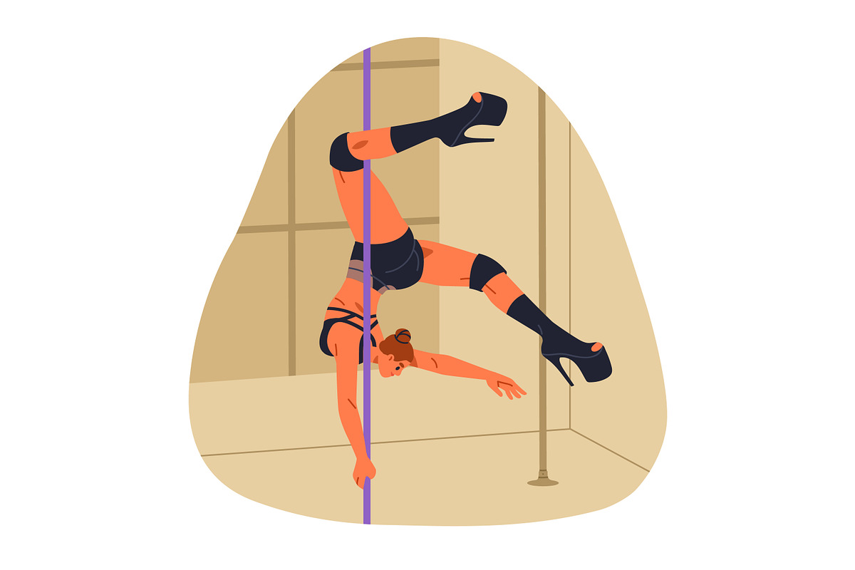 Pole dancers perform sexy dance set, a Sport Illustration by Good Studio (Photo 2 of 12)