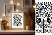 15 folk black bird wall art print, a Decorative Illustration by ARTOZEN DIGITAL (Thumbnail 4 of 12)