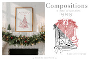 Christmas vintage linear vector set, a Graphic by Alisles (Thumbnail 3 of 8)