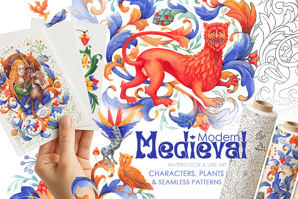 Medieval watercolor collection, a Person Illustration by Ekaterina Glazkova (Photo 1 of 15)