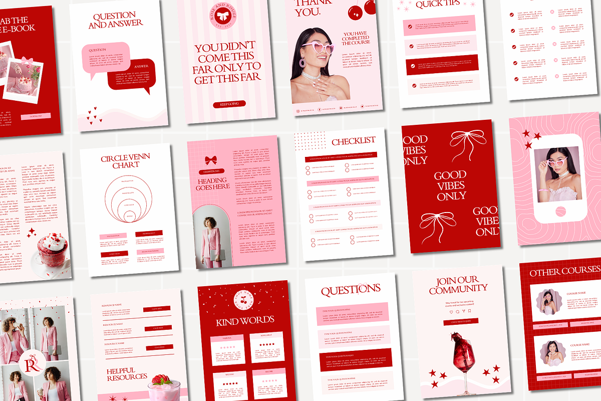 Pink Ebook Template Canva, a Marketing Template by Anna Design Studio (Photo 5 of 11)