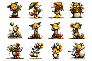 Whimsical spring funny fox clipart, an Illustration by SinaCreation (Thumbnail 9 of 11)
