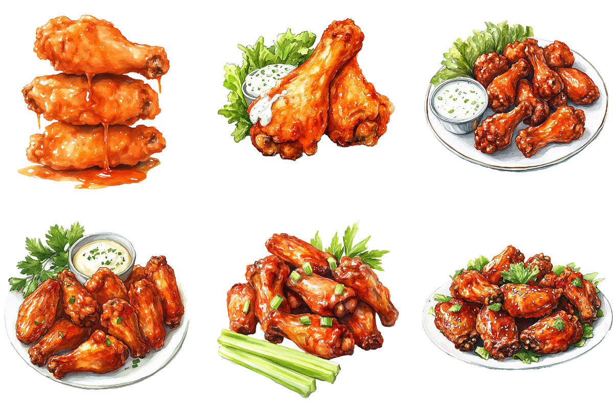 Buffalo Wing Clipart, an Illustration by DreamArtGraphic (Photo 2 of 4)