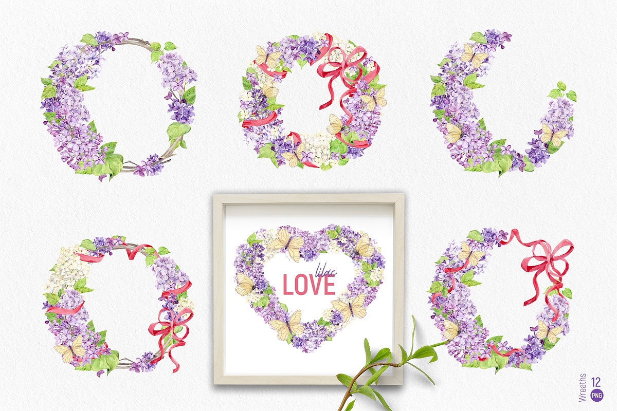 Lilac. Watercolor set., an Illustration by Tata Pilip (Photo 9 of 21)