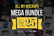 All My Mockups Mega Bundle, a Print Template by Rafael Oliveira (Thumbnail 1 of 5)
