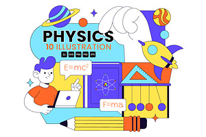 10 Physics Education Illustration, a Technology Illustration by denayunebgt