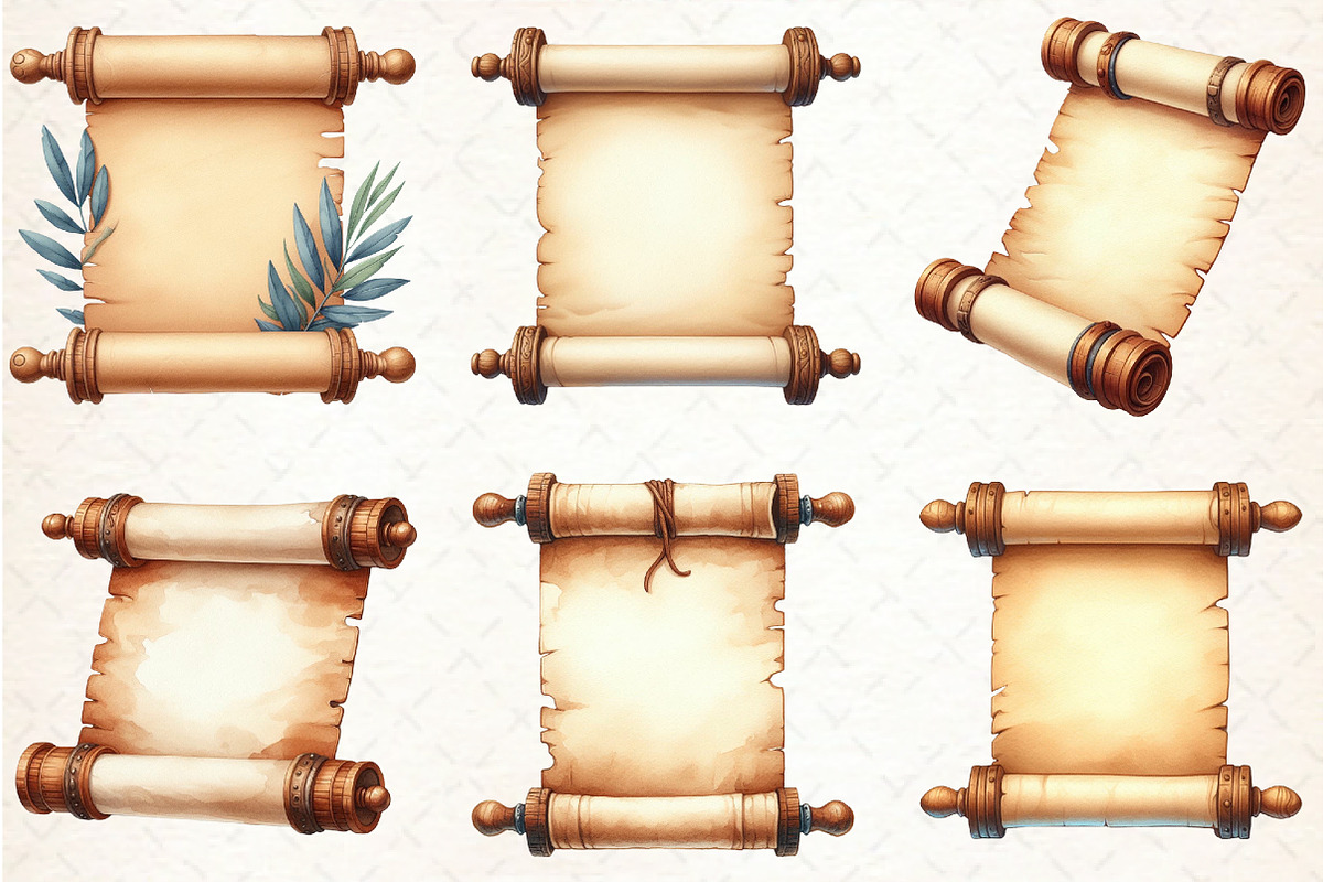 Vintage Scroll Clipart PNG, an Illustration by Libby Wishes (Photo 4 of 7)
