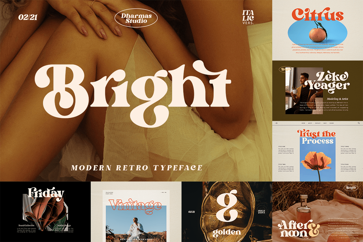 The Retro Font Bundle - 90% OFF, a Serif Font by Dharmas Foundry (Photo 4 of 14)