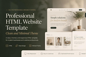Clean Minimal HTML Website Template, a HTML Template by Creative House