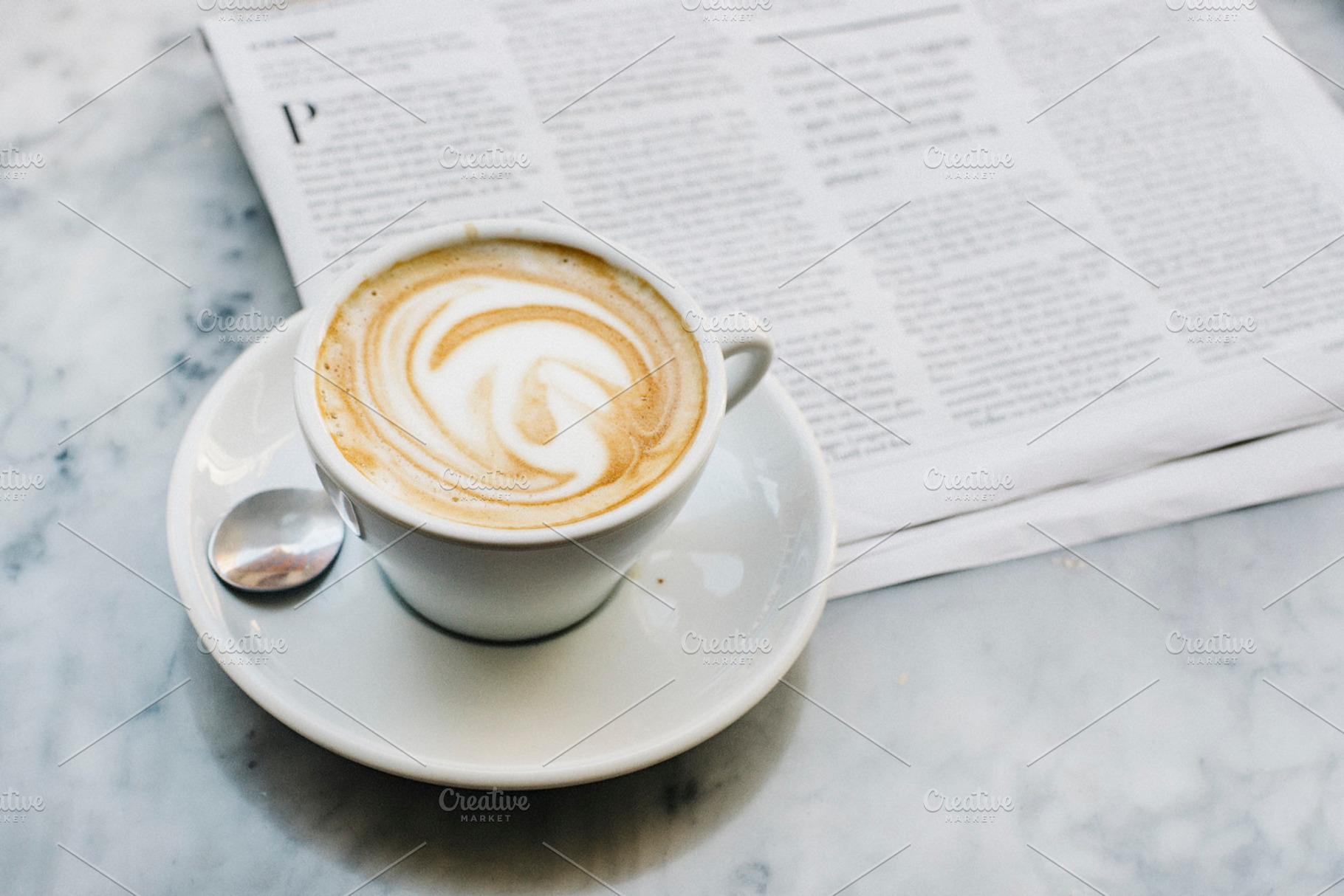 Coffee and Danish Newspaper, a Business Photo by Suzy-Lou