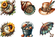 Steampunk Summer Clipart, an Illustration by Designking (Thumbnail 3 of 4)