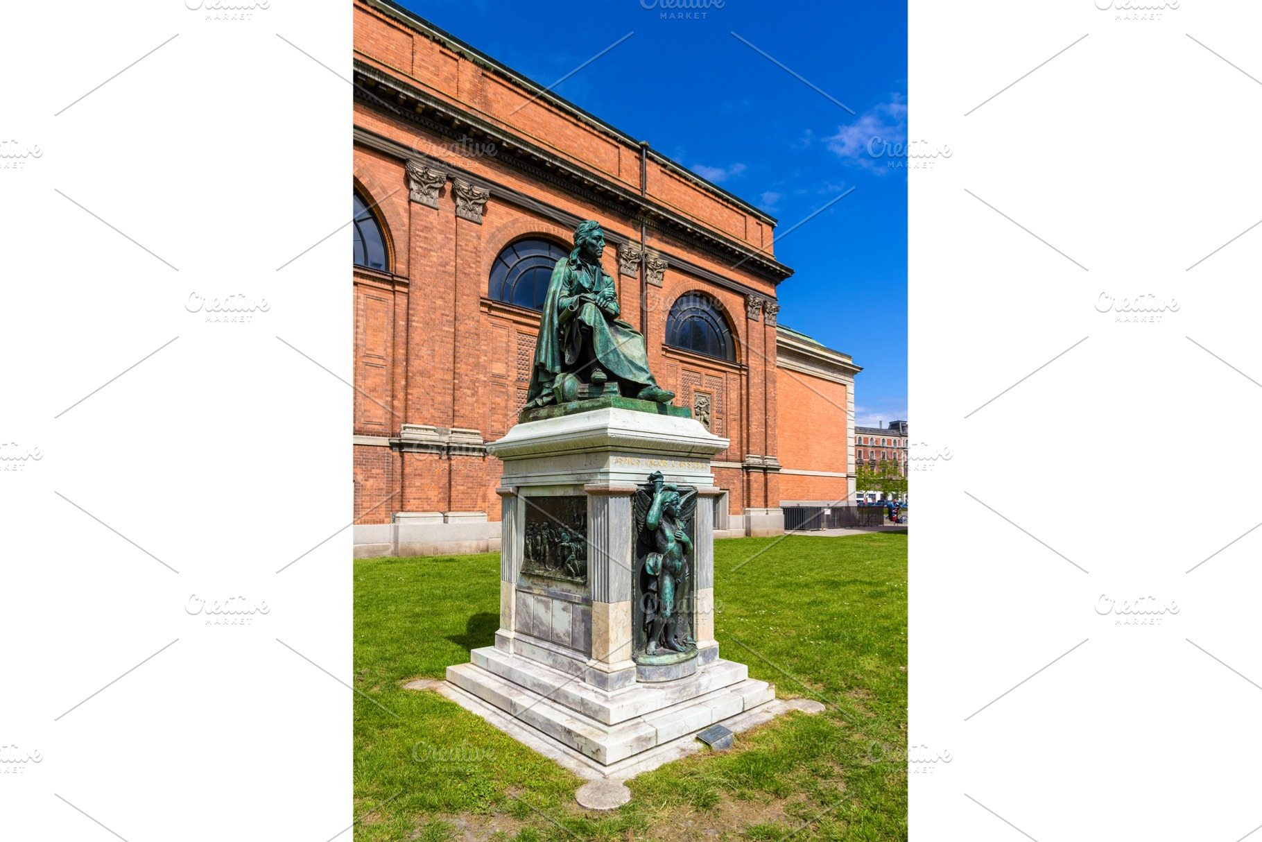 Statue of Asmus Jacob Carstens in Copenhagen, Denmark, an Architecture Photo by Leonid Andronov