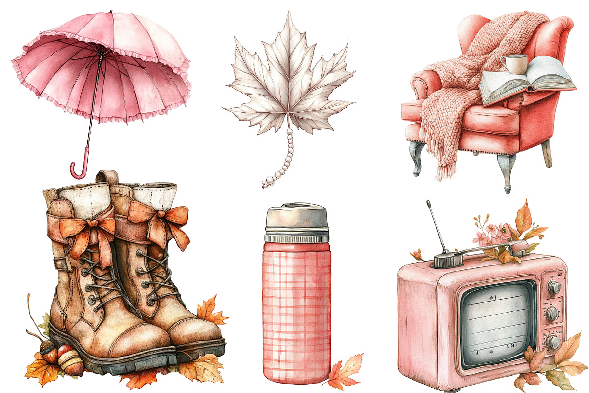 Hand-drawn Coquette Autumn Clipart, an Illustration by Designworld (Photo 5 of 9)