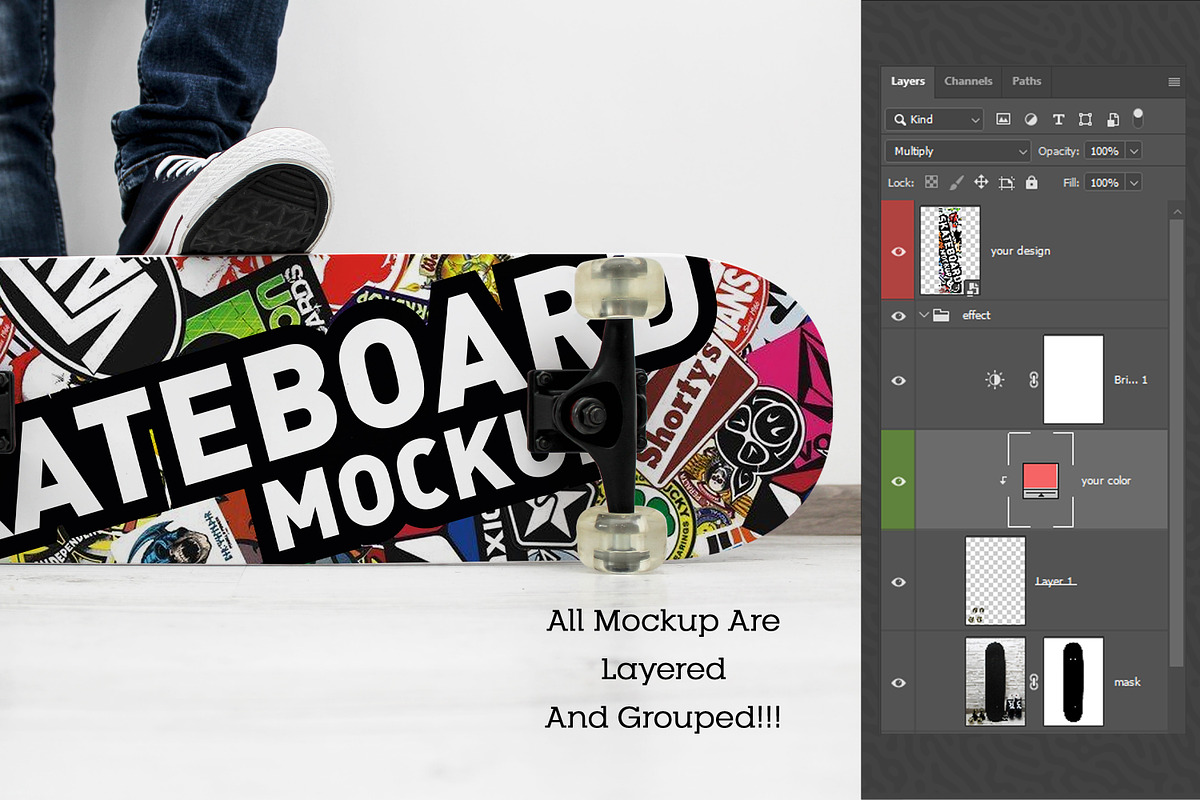 Skateboard Mockup #40, a Shirt Mockup by alexandeerco (Photo 4 of 5)