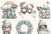 Whimsical Boho Valentine Clipart, a Seasonal Illustration by Design Scotch (Thumbnail 2 of 8)