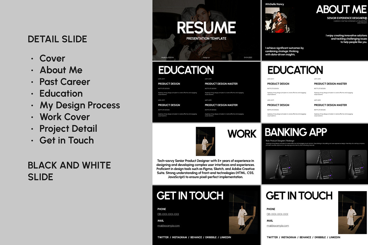 FIGMA - Resume Presentation, a Presentation Template by bonjourdsgnco (Photo 2 of 5)