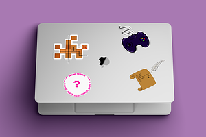 Set Of 4 Digital Game Stickers