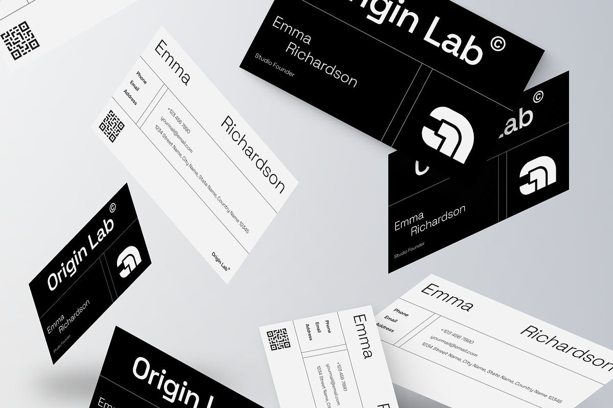 Monochrome Business Card, a Business Card Template by Annora Studio (Photo 3 of 6)