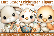 Cute Easter Celebration Clipart Pack, an Illustration by RobertsArt (Thumbnail 1 of 6)