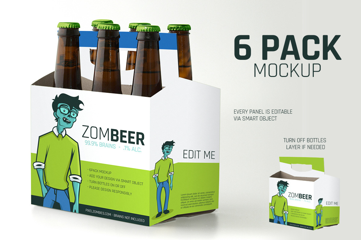 6 Pack Carton Mock Up, a Packaging Mockup by Creative Grenade