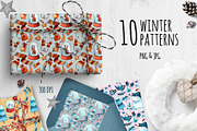 Winter watercolor patterns set, a Pattern Graphic by Ekaterina Goncharova (Thumbnail 1 of 7)