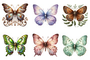 Vintage Butterflies Clip Art, an Illustration by CreationArt (Thumbnail 5 of 7)